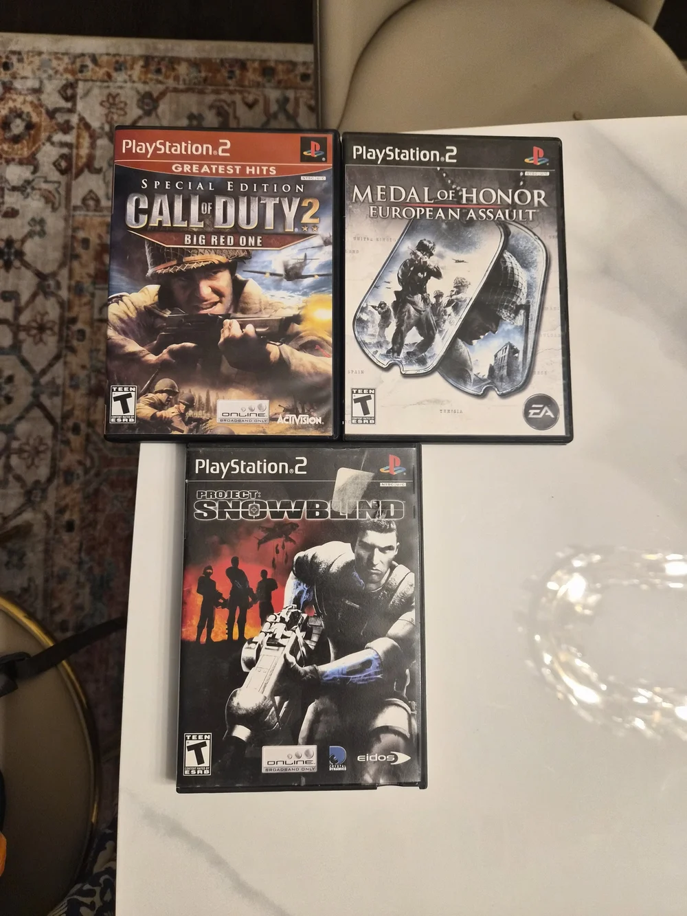 Sony Black PlayStation 2 Slim System with DualShock Controllers and Cables